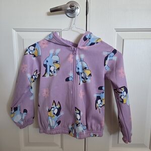 Bluey Size 6 Purple Kids Hooded Zip-Up Top
